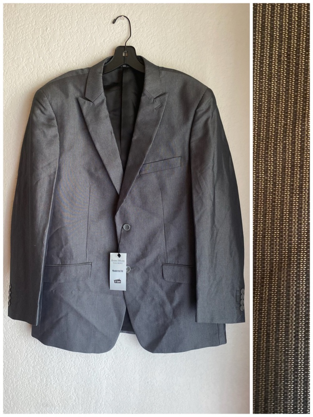 Men's Gray Pinstripe Two-Button Blazer